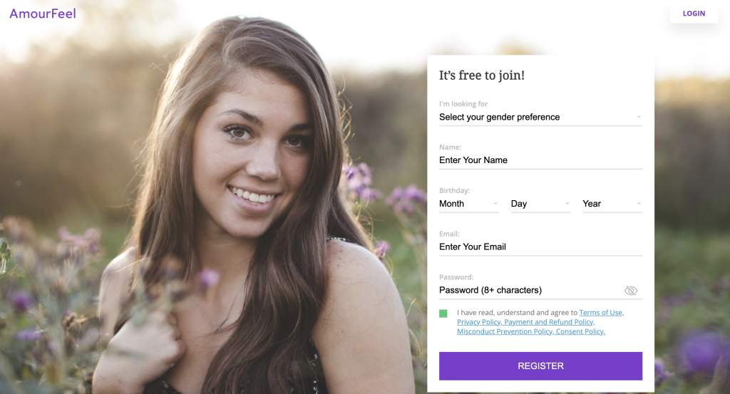 amourfeel sign up